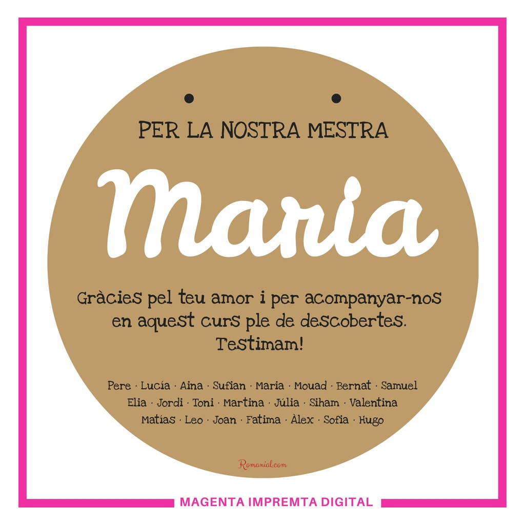 Placa circular para maestr@s