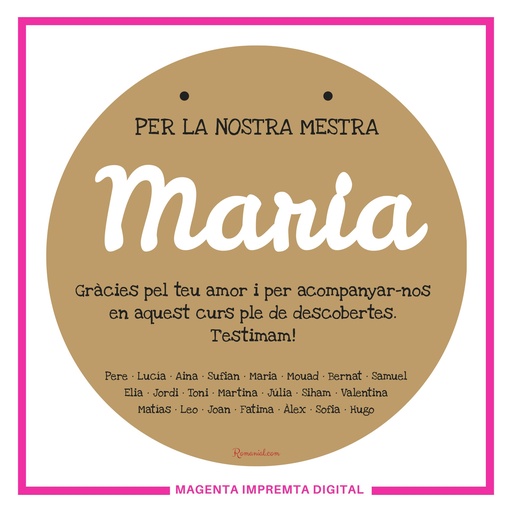 Placa circular para maestr@s