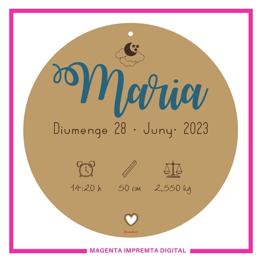 Placa circular Welcome baby